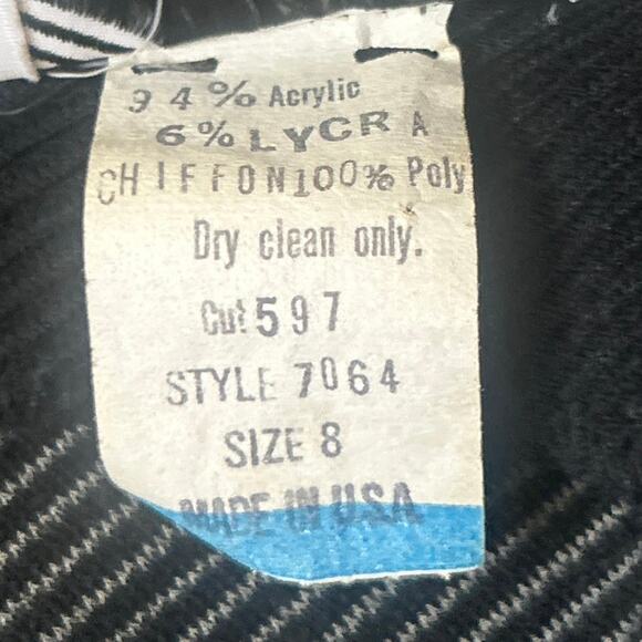 80’s Jon Wesley Floral Pattern Red Rose Blk Blouse Women’s 8 Dress Top - Picture 10 of 10